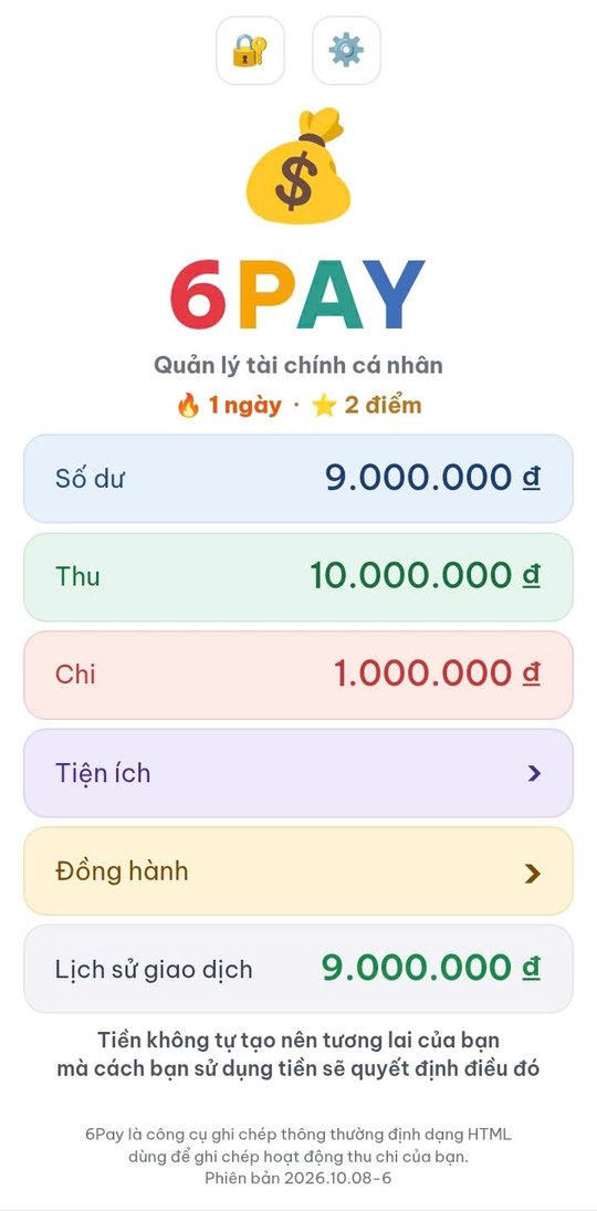 Màn hình chính 6PAY
