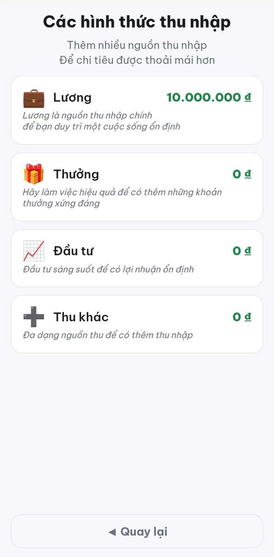 Các hình thức thu nhập