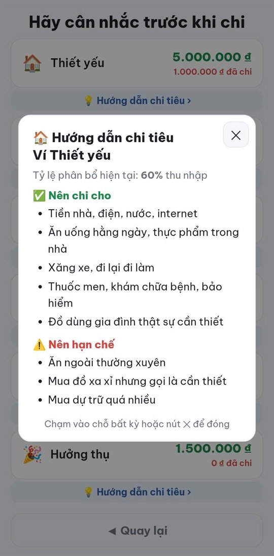 Hướng dẫn chi tiêu
